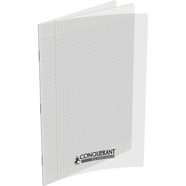 Piqûre 96 pages CONQUERANT, A4, seyès, couv PP incolore