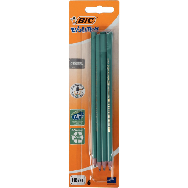 Blister de 6 crayons graphite HB Evolution