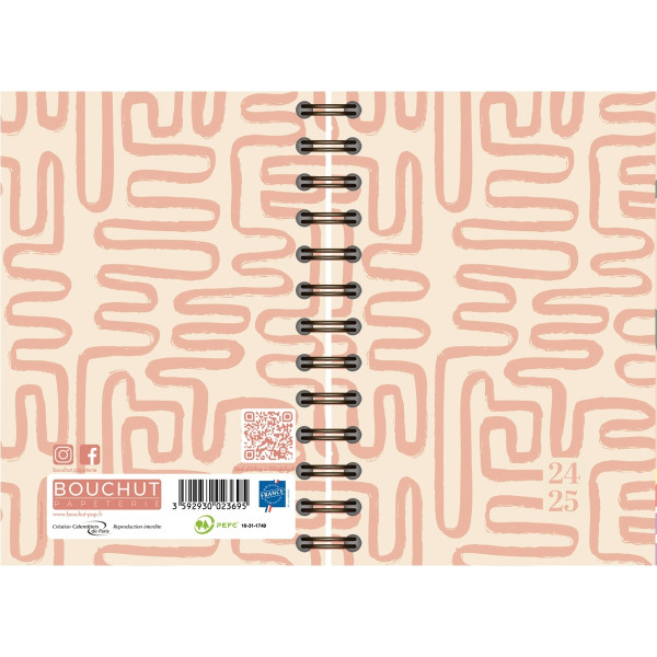 Agenda journalier 12,5x17,5 Vintage abstrait