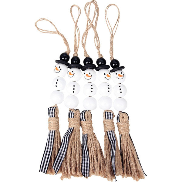 Kit de 5 suspensions perles Bonhomme de neige