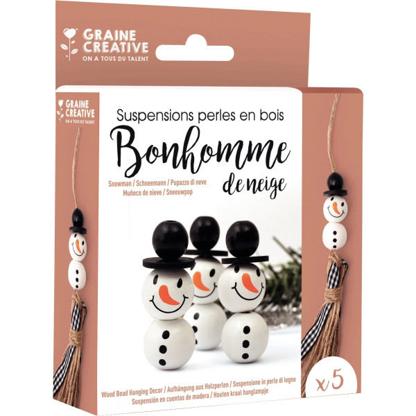 Kit de 5 suspensions perles Bonhomme de neige
