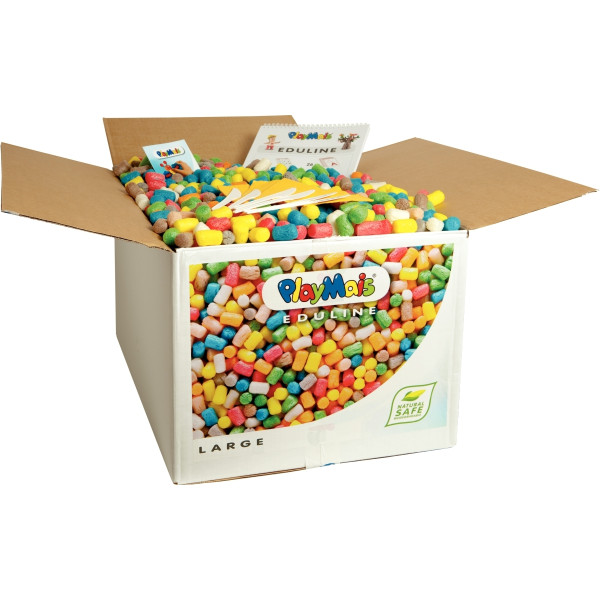 Carton de 6300 flocons PLAYMAIS EDULINE CLASSIC LARGE + accessoires