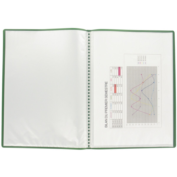Protège-documents couverture souple en polypropylène 60 vues, vert