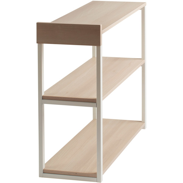 Option rangement 3 tablettes pour bureau modulable chêne/blanc