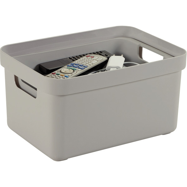 Boite de rangement 13L gris clair