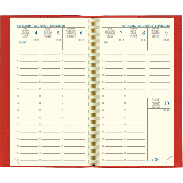 Agenda de poche Vérone 9x16cm framboise