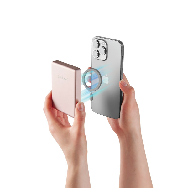 Batterie de secours magnétique Intenso 10000 mAh rose
