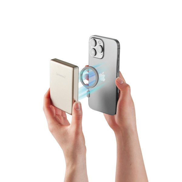 Batterie de secours magnétique Intenso 10000 mAh champagne