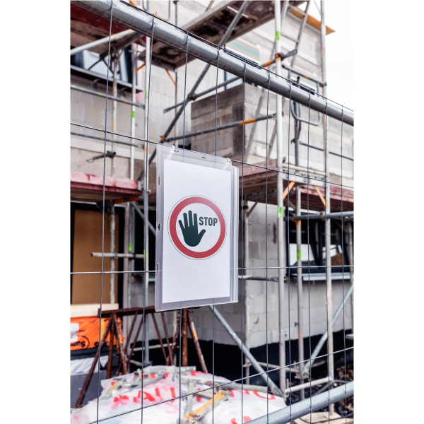 Lot de 5 porte affiche avec serre-câble A4