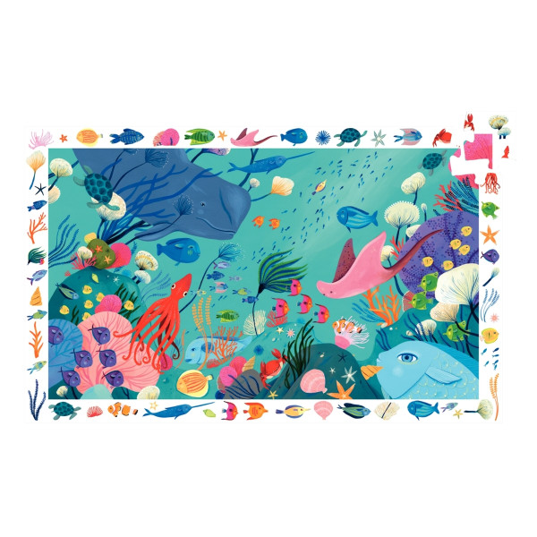 Puzzle d'observation 54 pièces, thème aquatique