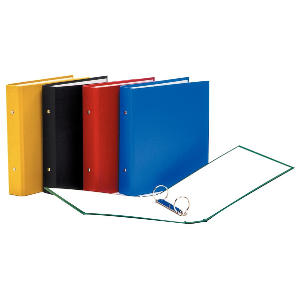 Classeur 2 anneaux en carton plastifié, format 17x22 cm, dos 4 cm, coloris assortis