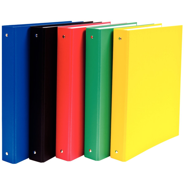 Classeur 4 anneaux en carton plastifié, format A4, dos 4 cm, vert