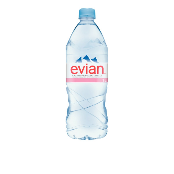 Lot de 12 bouteilles d'eau EVIAN 1L