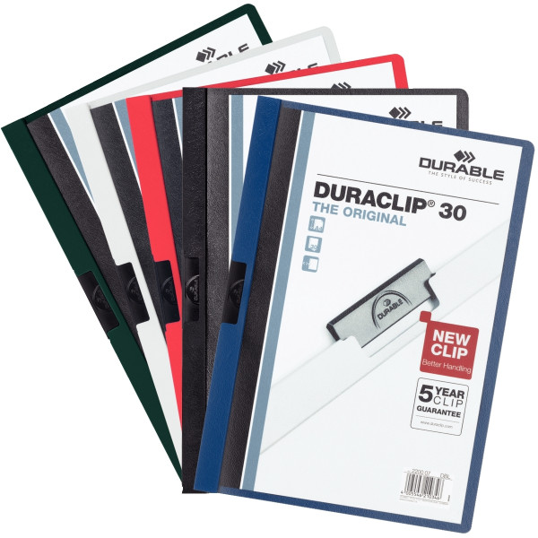 Paquet de 5 chemises  DURACLIP 3mm assortis