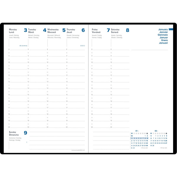 Agenda semainier Equology 16x24 noir