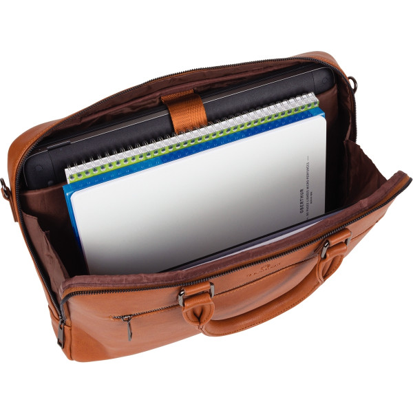 Sacoche slim ordinateur 15,6 pouces coloris camel