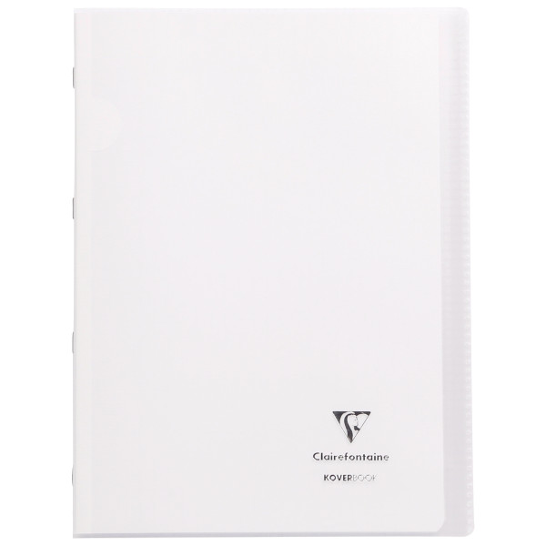 Piqûre 96 pages KOVERBOOK, format A4, seyès 90g, couverture polypropylène incolore