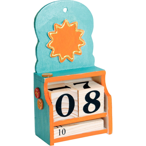 Lot de 5 calendriers perpétuels en bois à décorer