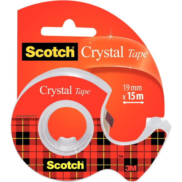 Rouleau adhésif Scotch Cristal 19mmx15m + dévidoir