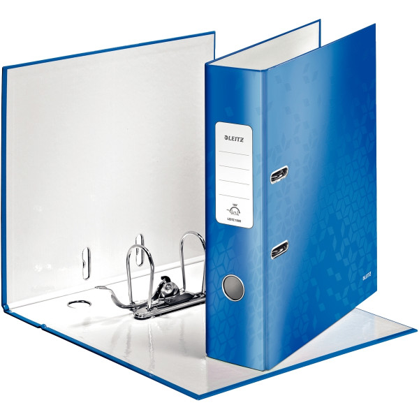 Classeur à levier 180° WOW pour format A4, dos 8 cm, bleu