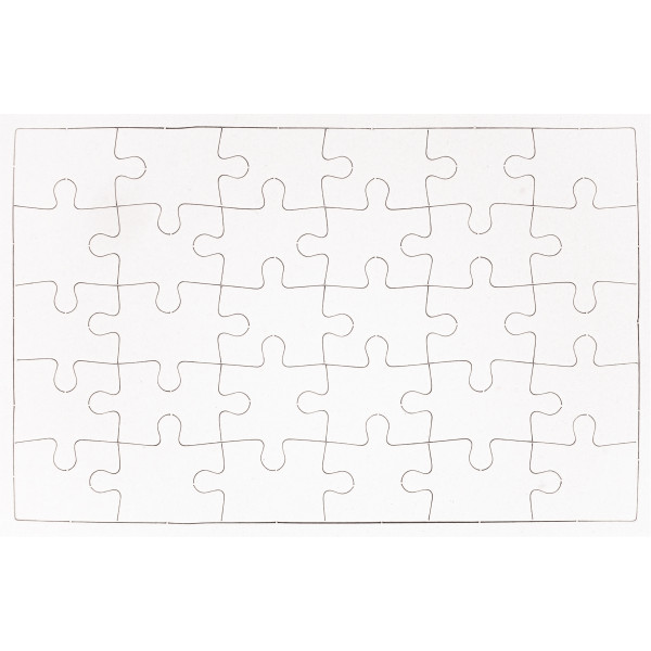 Lot de 10 puzzles blancs 30 pièces à décorer