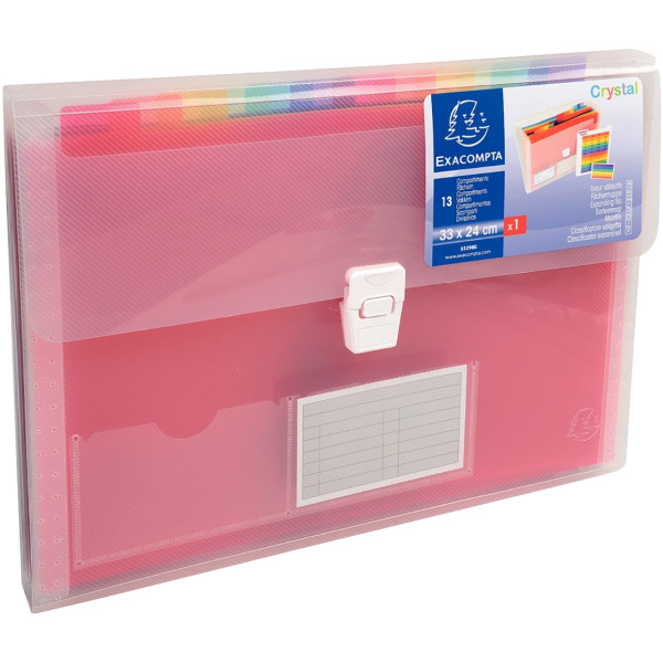 Valisette trieur CRYSTAL en polypropylène, 13 compartiments, incolore