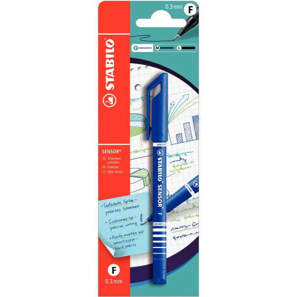 Blister de 1 feutre Sensor fine 0,3mm bleu