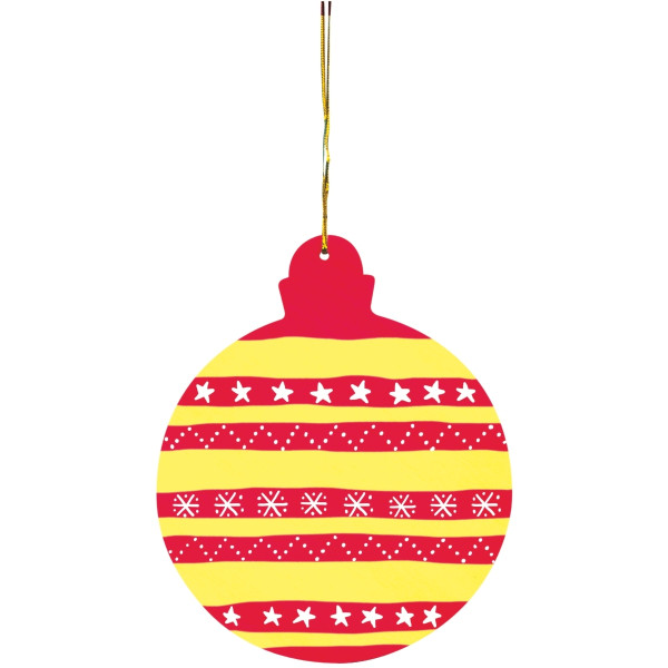 Lot de 8 grosses boules de Noël en bois, diamètre 11 cm