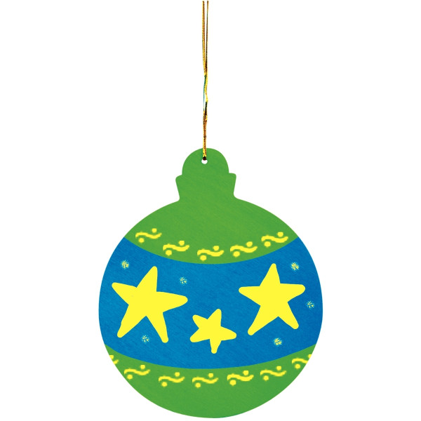 Lot de 8 grosses boules de Noël en bois, diamètre 11 cm