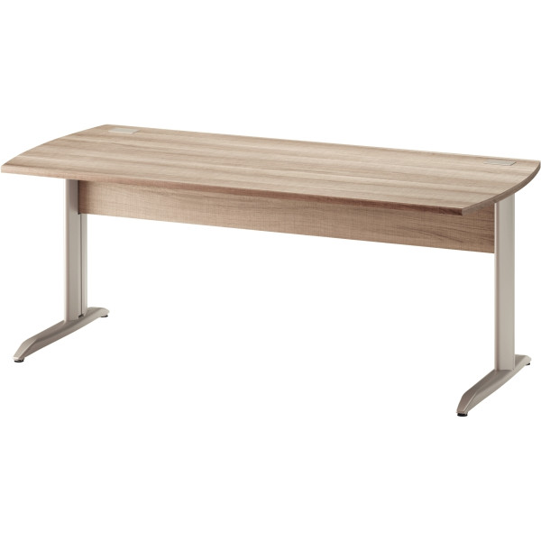 Table bureau L180cm pieds métal Jazz+ chêne gris