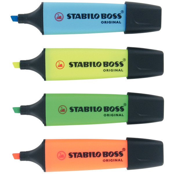Box de 4 surligneurs Boss assortis