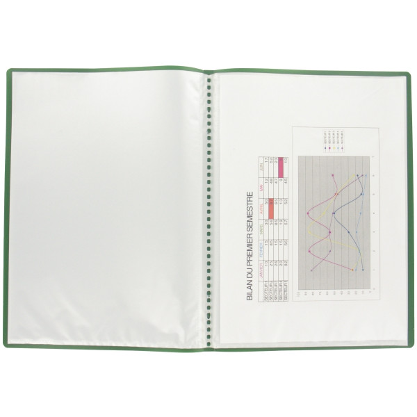 Protège-documents couverture souple en polypropylène 20 vues, vert