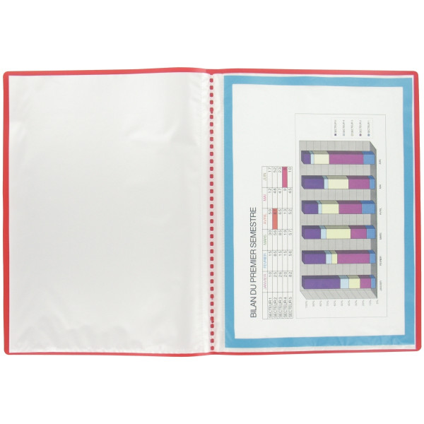 Protège-documents couverture souple en polypropylène 40 vues, rouge