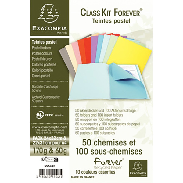 Lot de 50 chemises FOREVER 170g + 100 sous-chemises FOREVER 60g