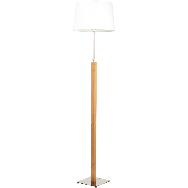 Lampadaire Quatro réglable en chrome chêne clair