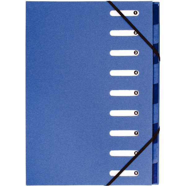 Trieur carte recyclée FOREVER, 9 compartiments, bleu