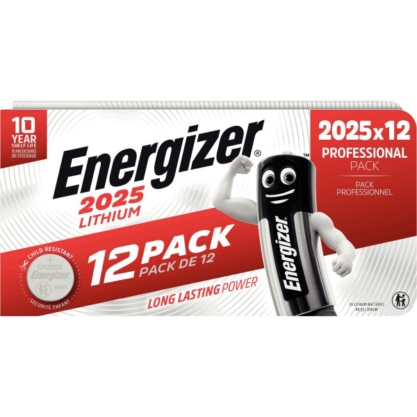 Paquet 12 piles lithium 3V CR2025