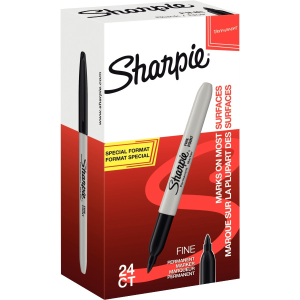Boîte de 24 marqueurs Sharpie pointe fine noir