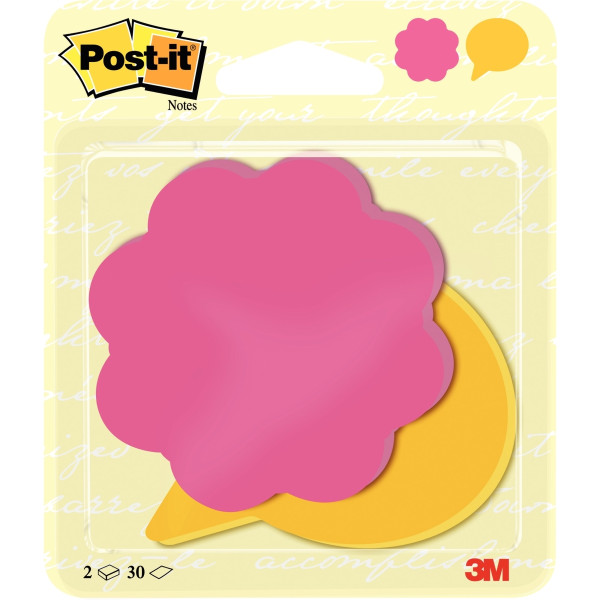 Note post it fleur et bulle 2x30 feuilles 72.5mm
