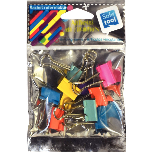 Sachet de 10 pinces à dessin coloris assortis 19mm