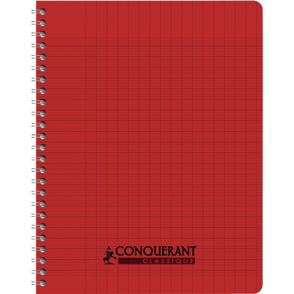 Reliure intégrale 100 pages CONQUERANT, A4, seyès, couverture polypropylène, coloris assortis