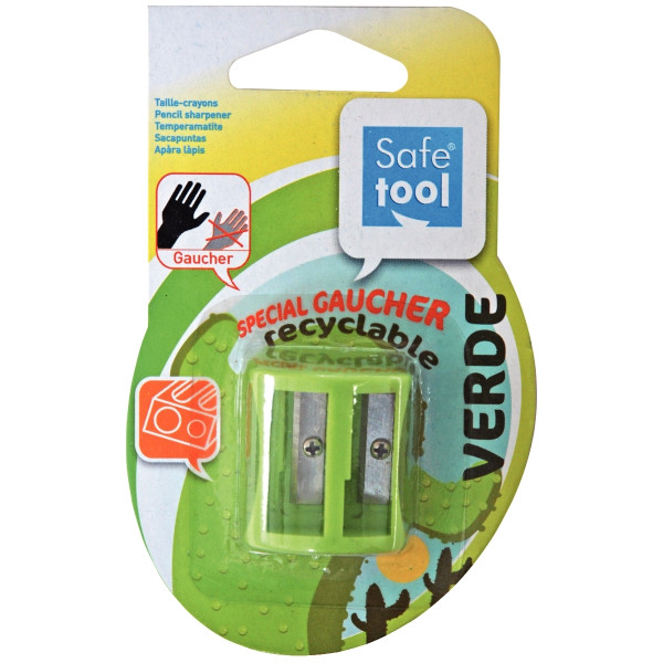 Taille-crayons en plastique 2 usages pour gaucher