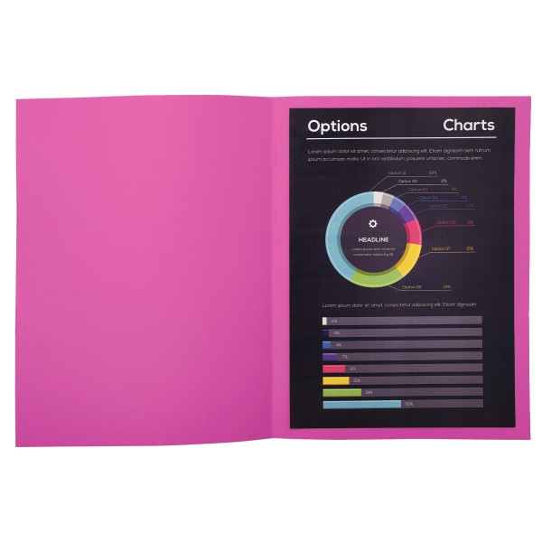 Paquet de 100 chemises 210g ROCK"S format 24x32 cm, rose