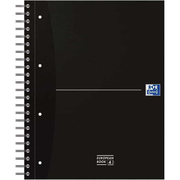 Cahier à reliure intégrale EUROPEAN BOOK format A4+, seyès, 240 pages perforées, coloris assortis