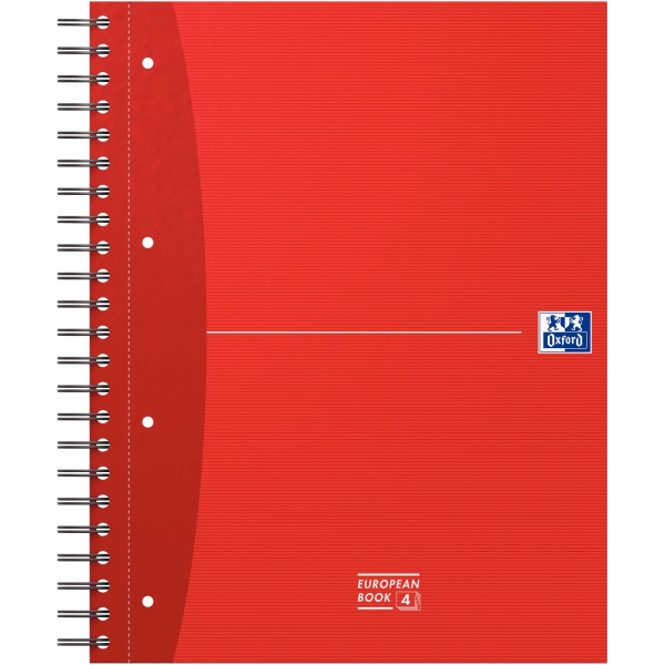 Cahier à reliure intégrale EUROPEAN BOOK format A4+, seyès, 240 pages perforées, coloris assortis
