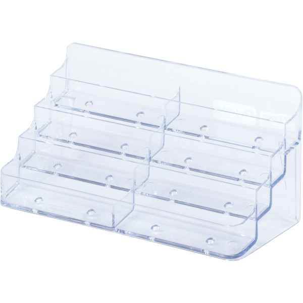 Porte-cartes de visite 8 compartiments transparent