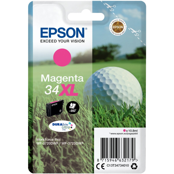 Epson BALLE DE GOLF / 34XL cartouche jet d'encre magenta haute capacité authentique (T347340)