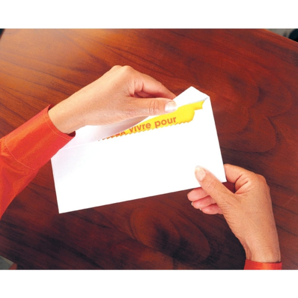 Boîte de 500 enveloppes blanches format C6 114x162 90g/m² bande de protection