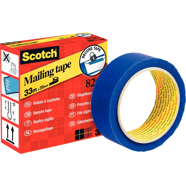 Adhésif de sécurité 35mmx33M bleu