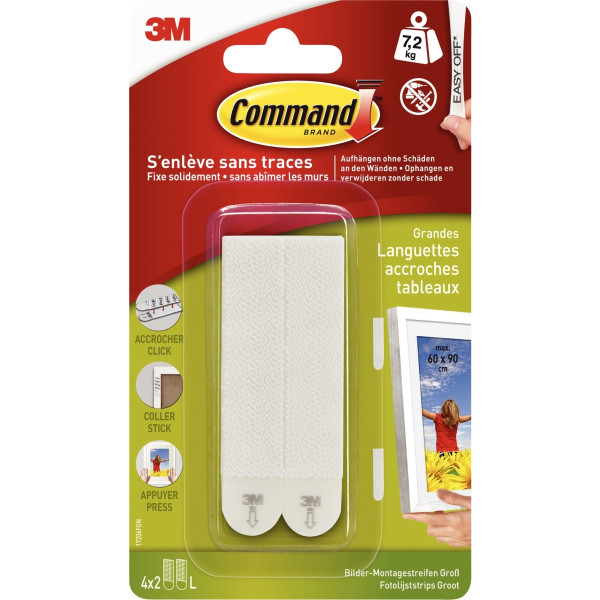 Blister de 8 languettes accroche tableau